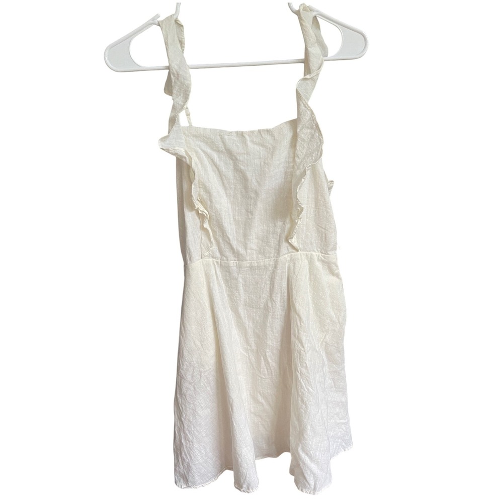 American Threads Ivory Cream Cotton Ruffle Mini Dress‎ M